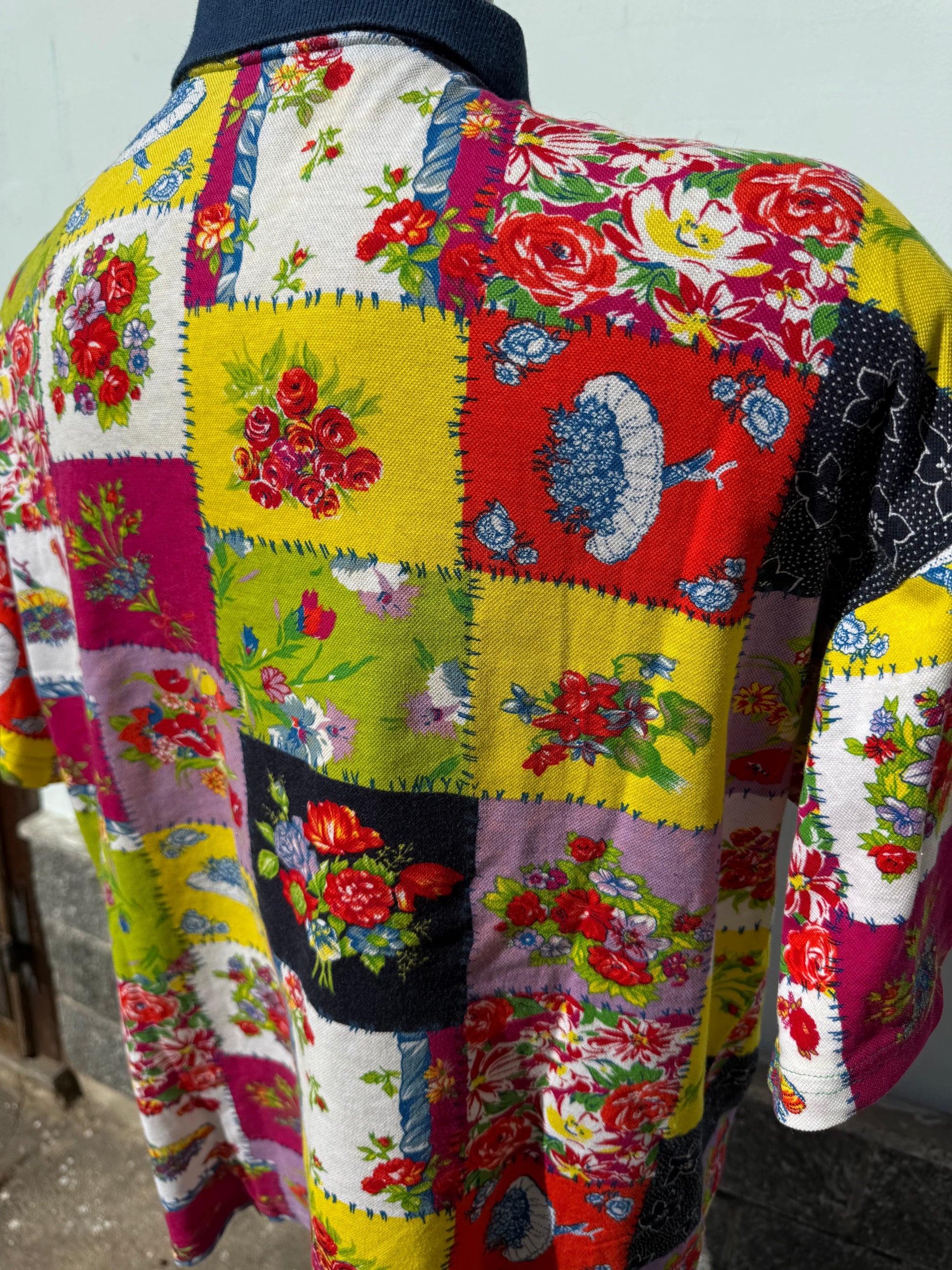 Polo uomo Versace anni 90" stampa patchwork floreale
