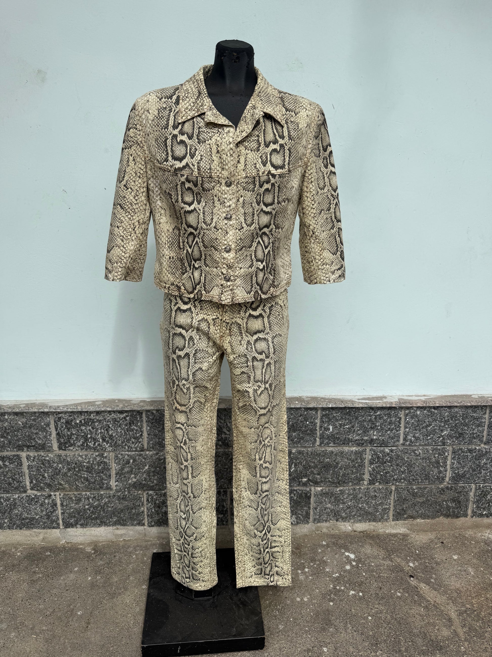 Completo Roberto Cavalli SS1998 stampa serpente pitone