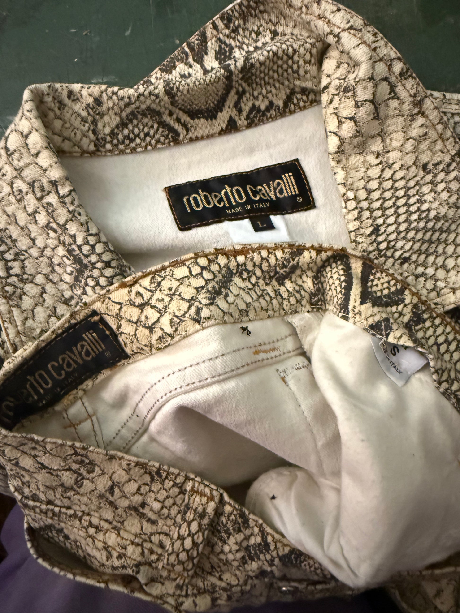 Completo Roberto Cavalli SS1998 stampa serpente pitone