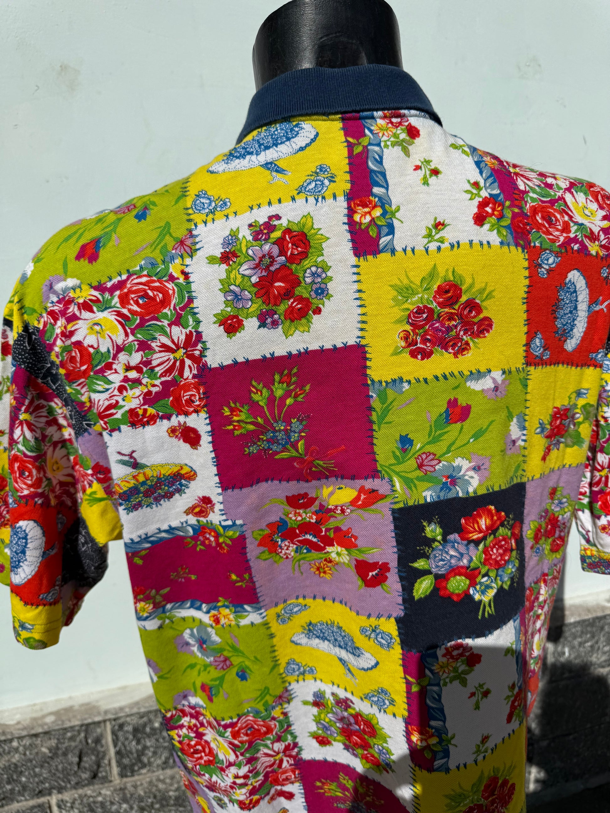 Polo uomo Versace anni 90" stampa patchwork floreale