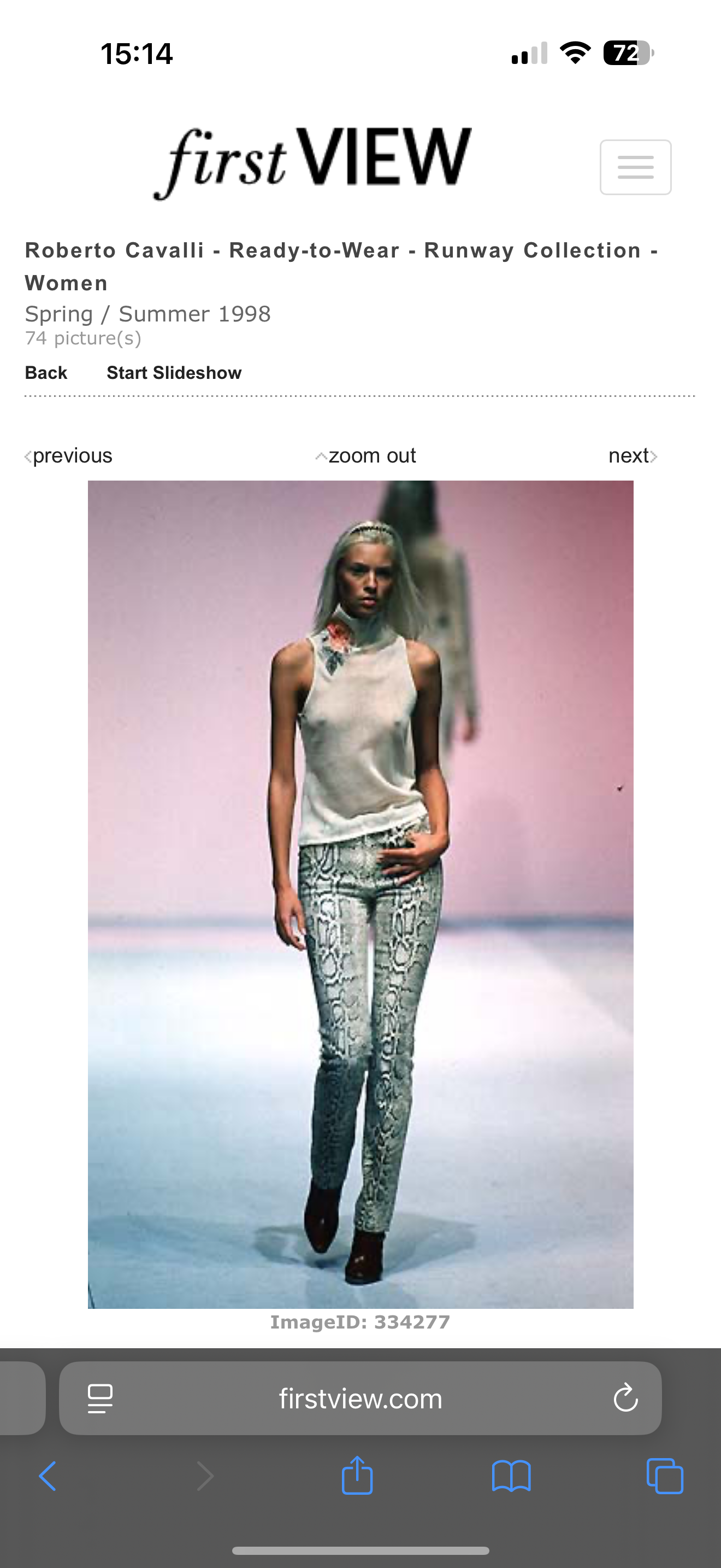 Completo Roberto Cavalli SS1998 stampa serpente pitone