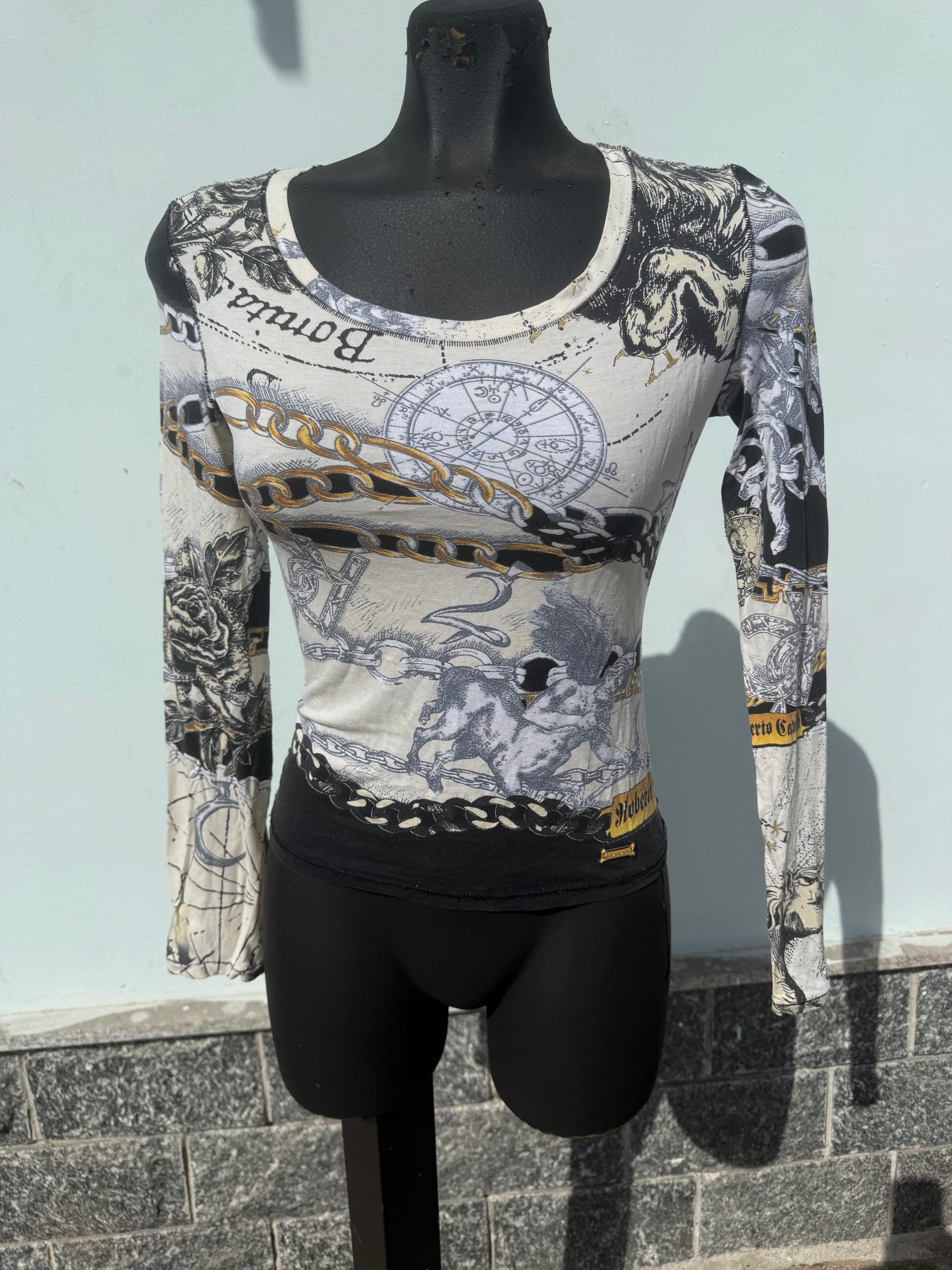Top / t-shirt manica lunga Roberto Cavalli FW2003
zodiaco