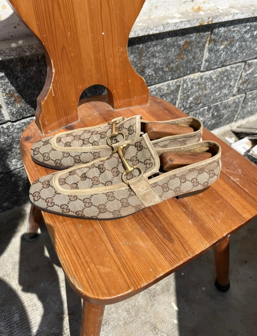 Mocassini Gucci da uomo GG horsebit