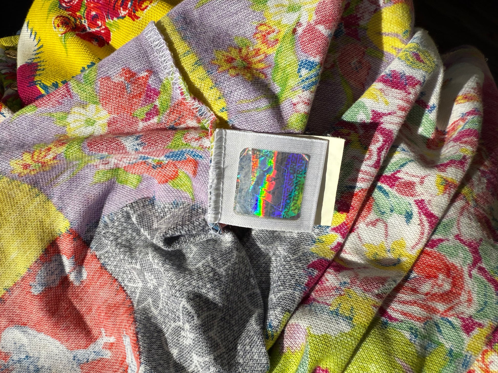 Polo uomo Versace anni 90" stampa patchwork floreale