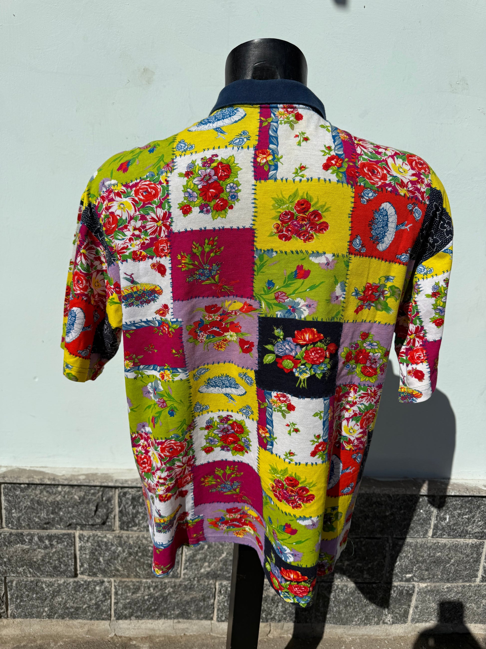 Polo uomo Versace anni 90" stampa patchwork floreale