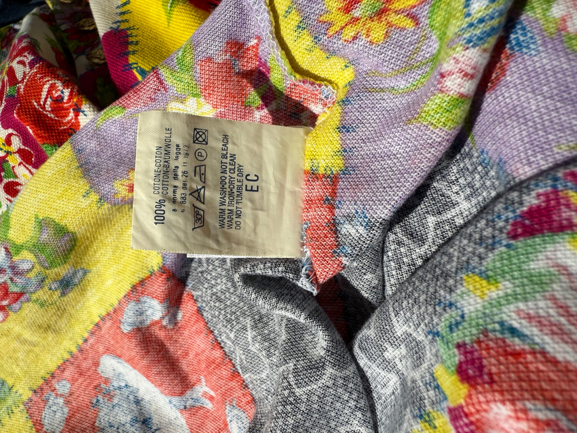 Polo uomo Versace anni 90" stampa patchwork floreale