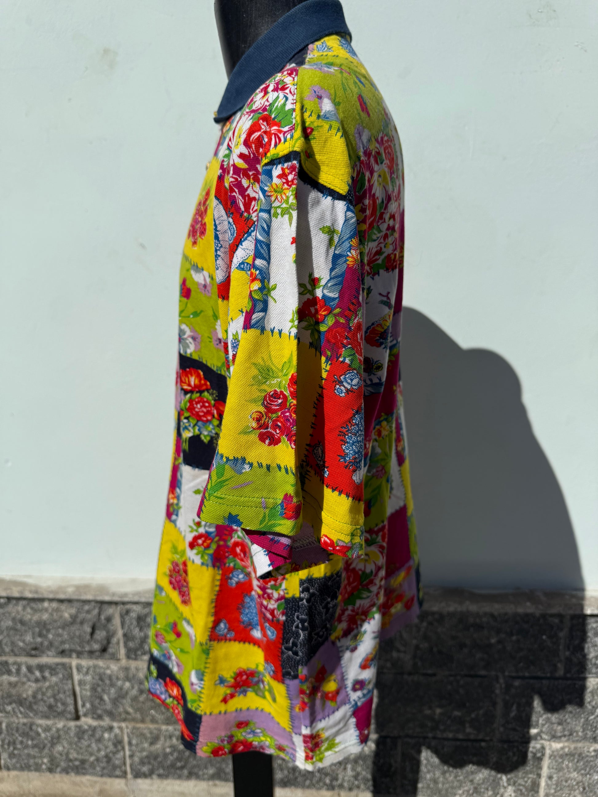 Polo uomo Versace anni 90" stampa patchwork floreale