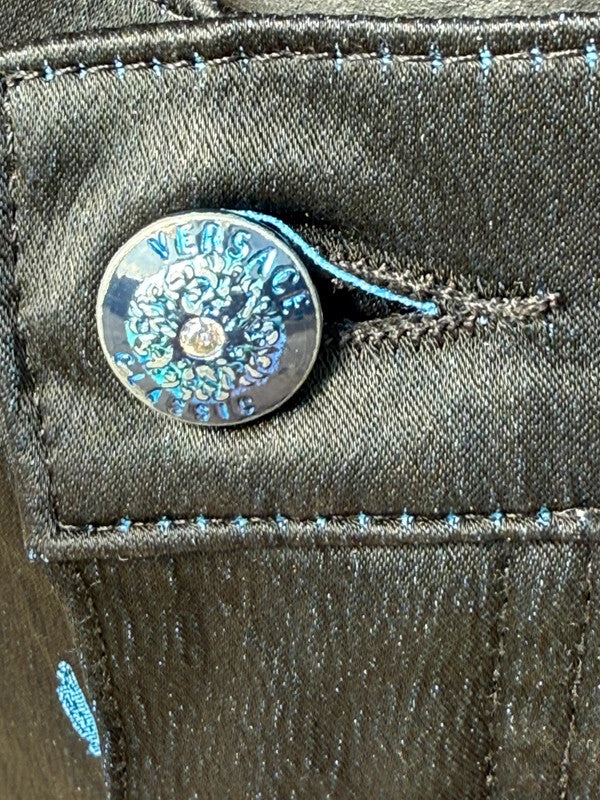 Pantalone Versace , farfalle blu , anni 90”