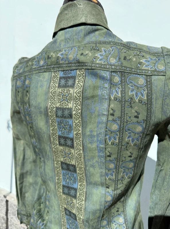 Giacca Roberto Cavalli anni 1970 pelle stampata
