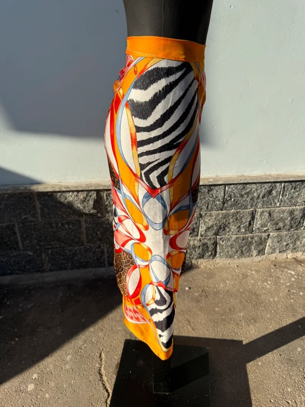 Top / pareo / foulard Roberto Cavalli animalier patchwork SS2004