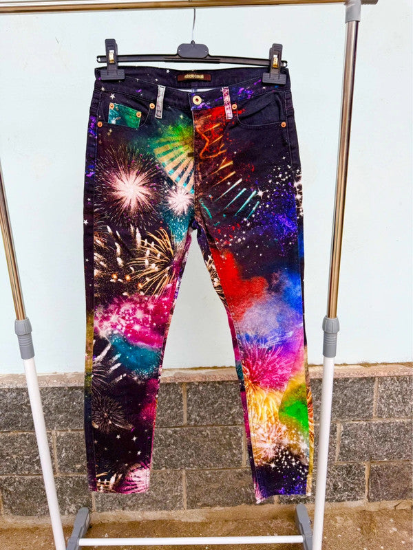 Jeans Roberto Cavalli fuochi d’artificio Pre Fall 2016