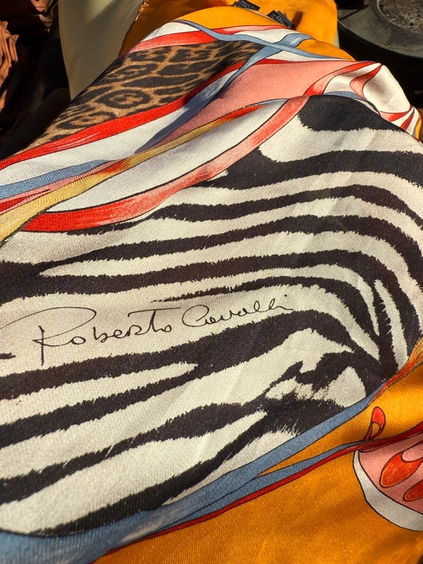 Top / pareo / foulard Roberto Cavalli animalier patchwork SS2004