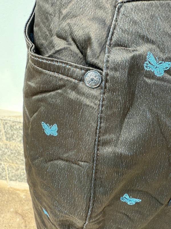 Pantalone Versace , farfalle blu , anni 90”