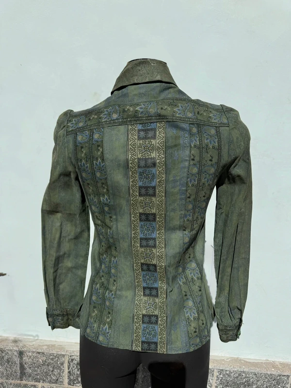 Giacca Roberto Cavalli anni 1970 pelle stampata