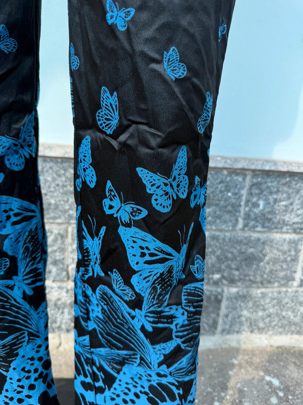 Pantalone Versace , farfalle blu , anni 90”