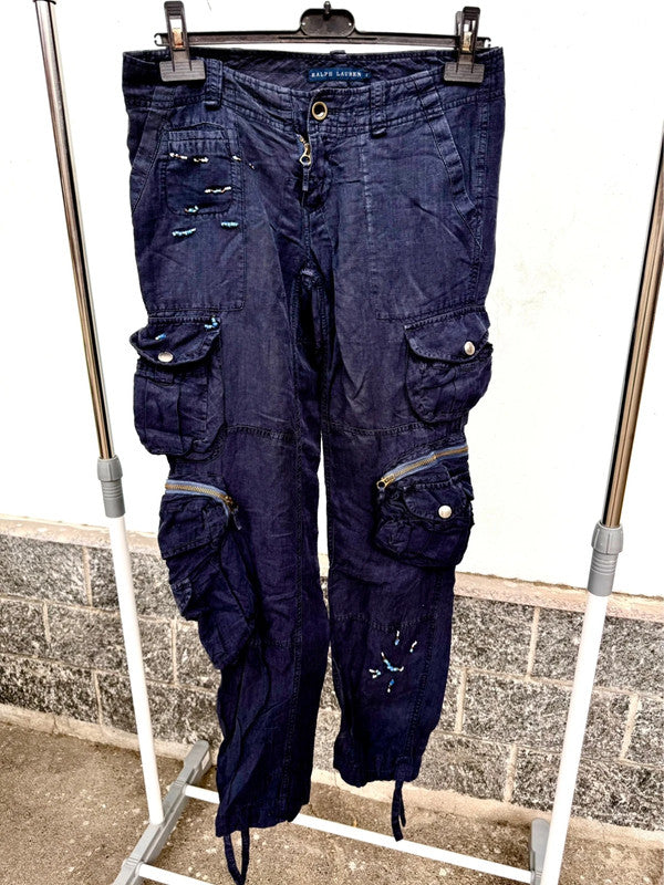 Pantalone cargo Ralph Lauren in lino e seta