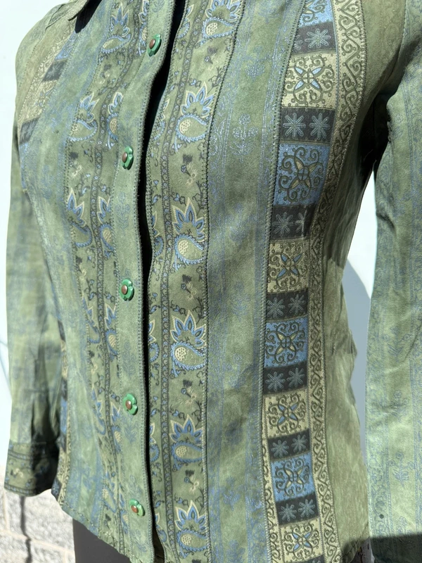 Giacca Roberto Cavalli anni 1970 pelle stampata