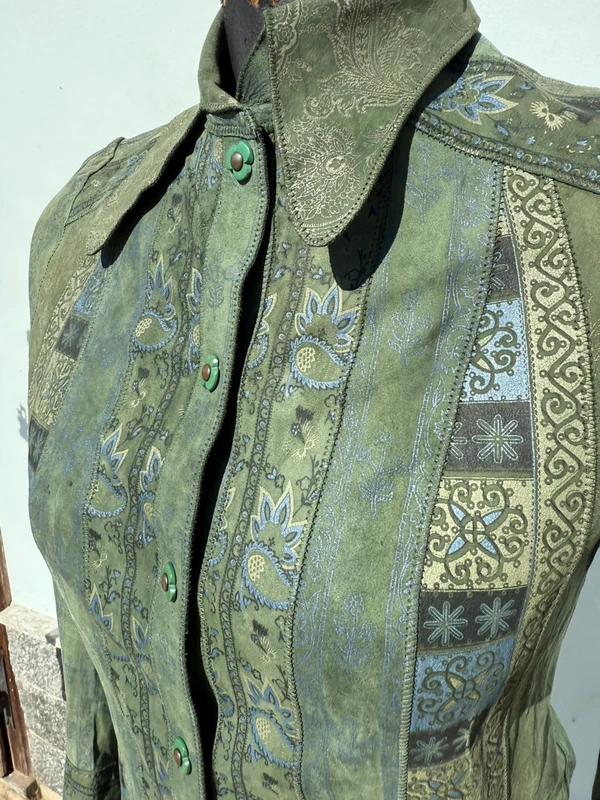 Giacca Roberto Cavalli anni 1970 pelle stampata