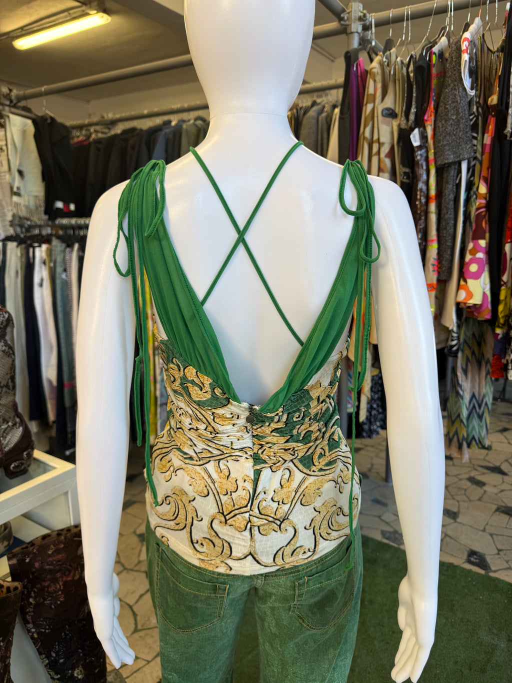 Set Roberto Cavalli verde barocco