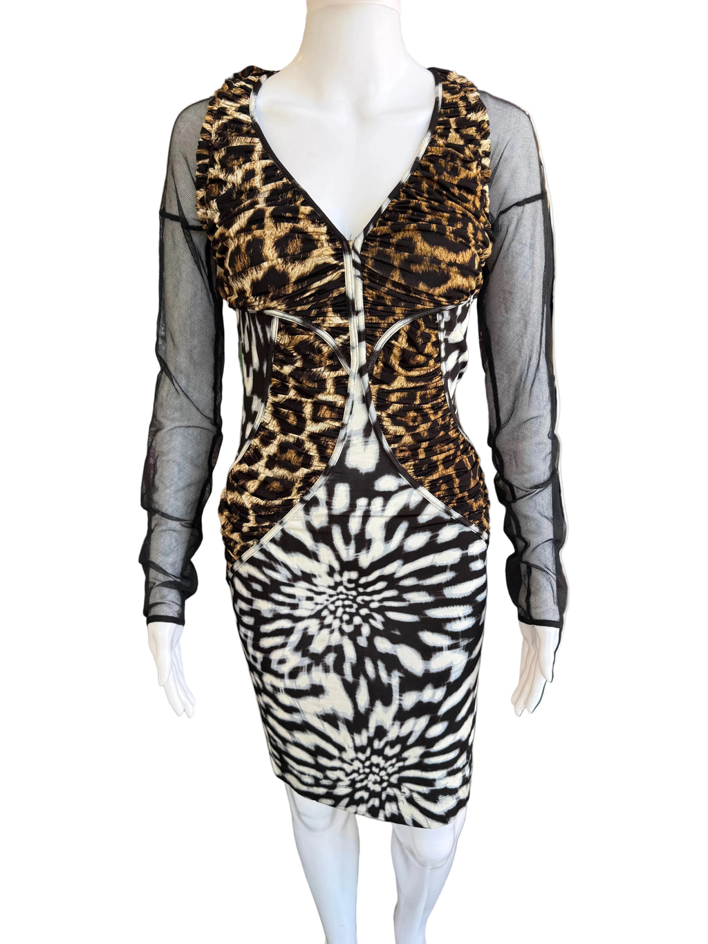 Abito Roberto Cavalli animalier leopardo nuovo 2000s