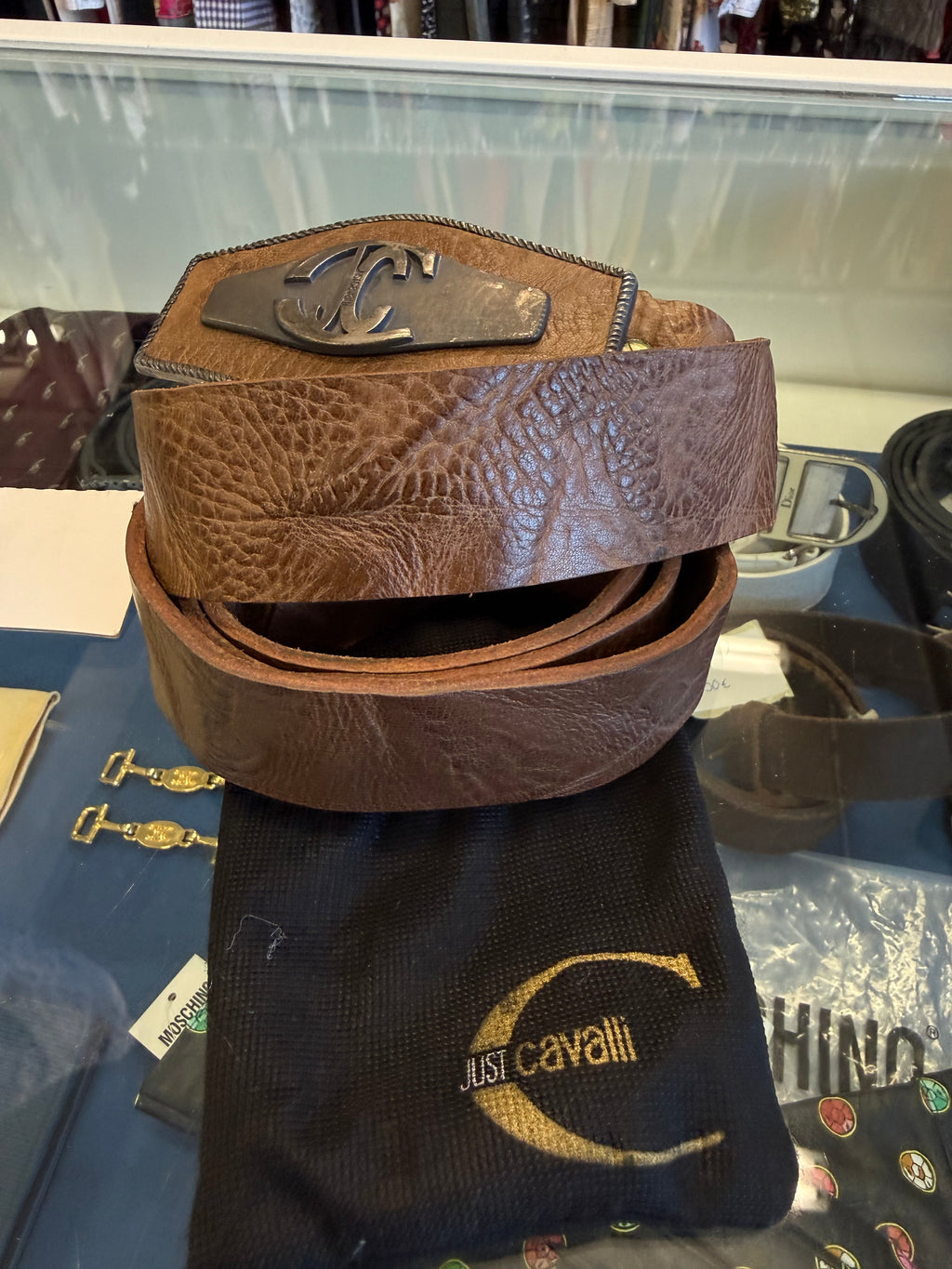Cintura Roberto Cavalli Just 2000” fibbia rombo nuova con cartellino