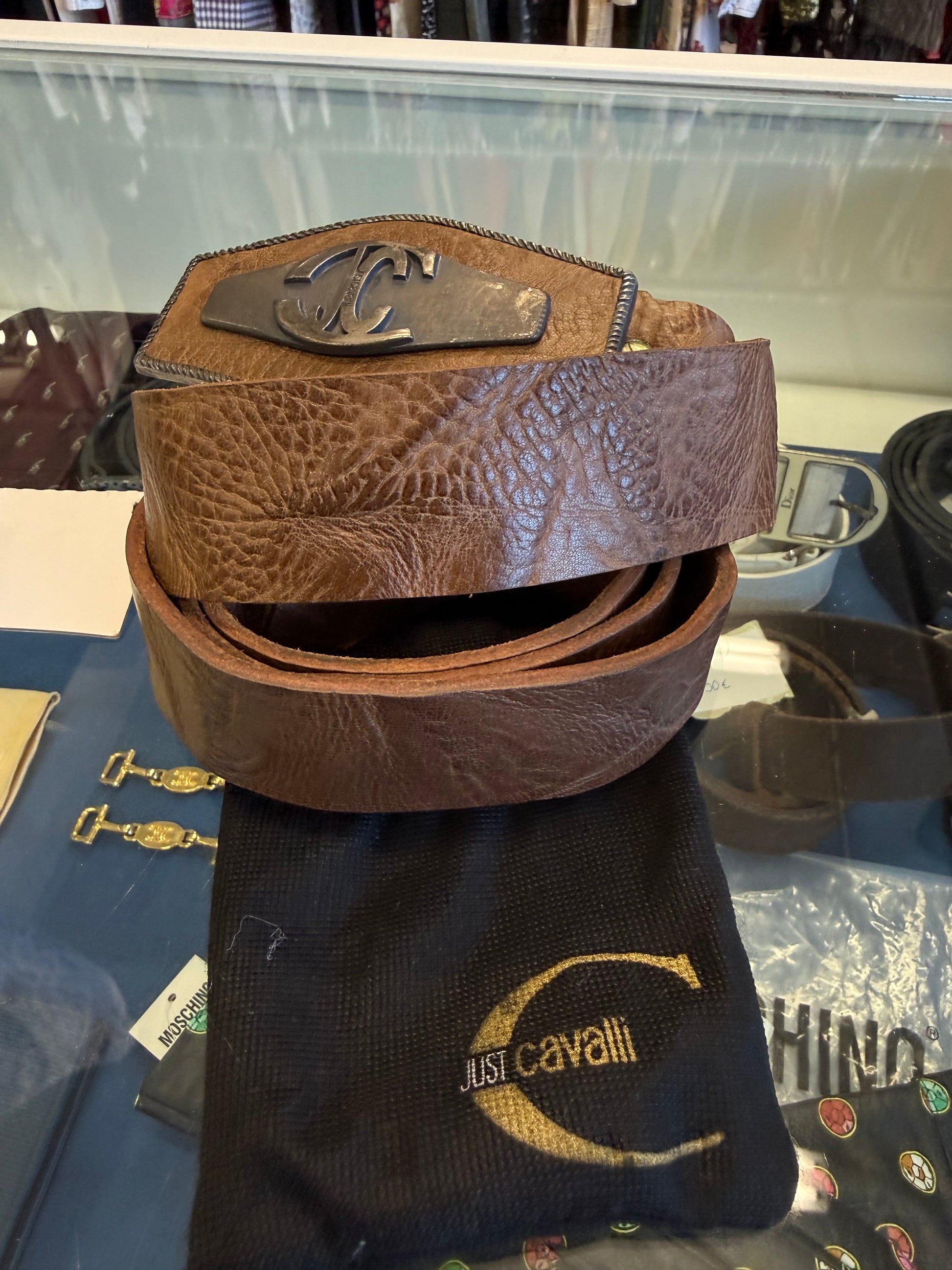 Cintura Roberto Cavalli Just 2000” fibbia rombo nuova con cartellino