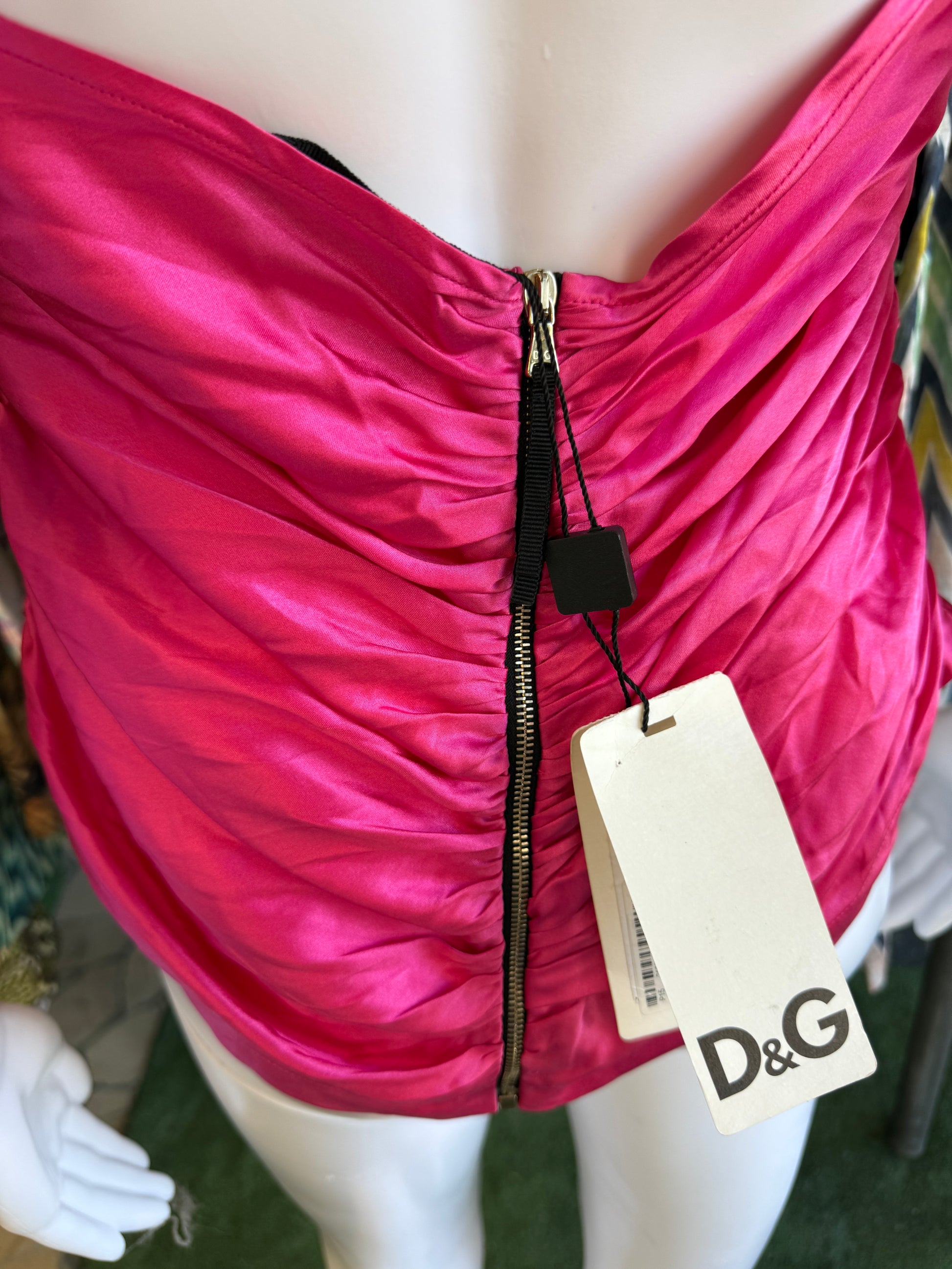 Top Dolce & Gabbana seta fucsia 00s