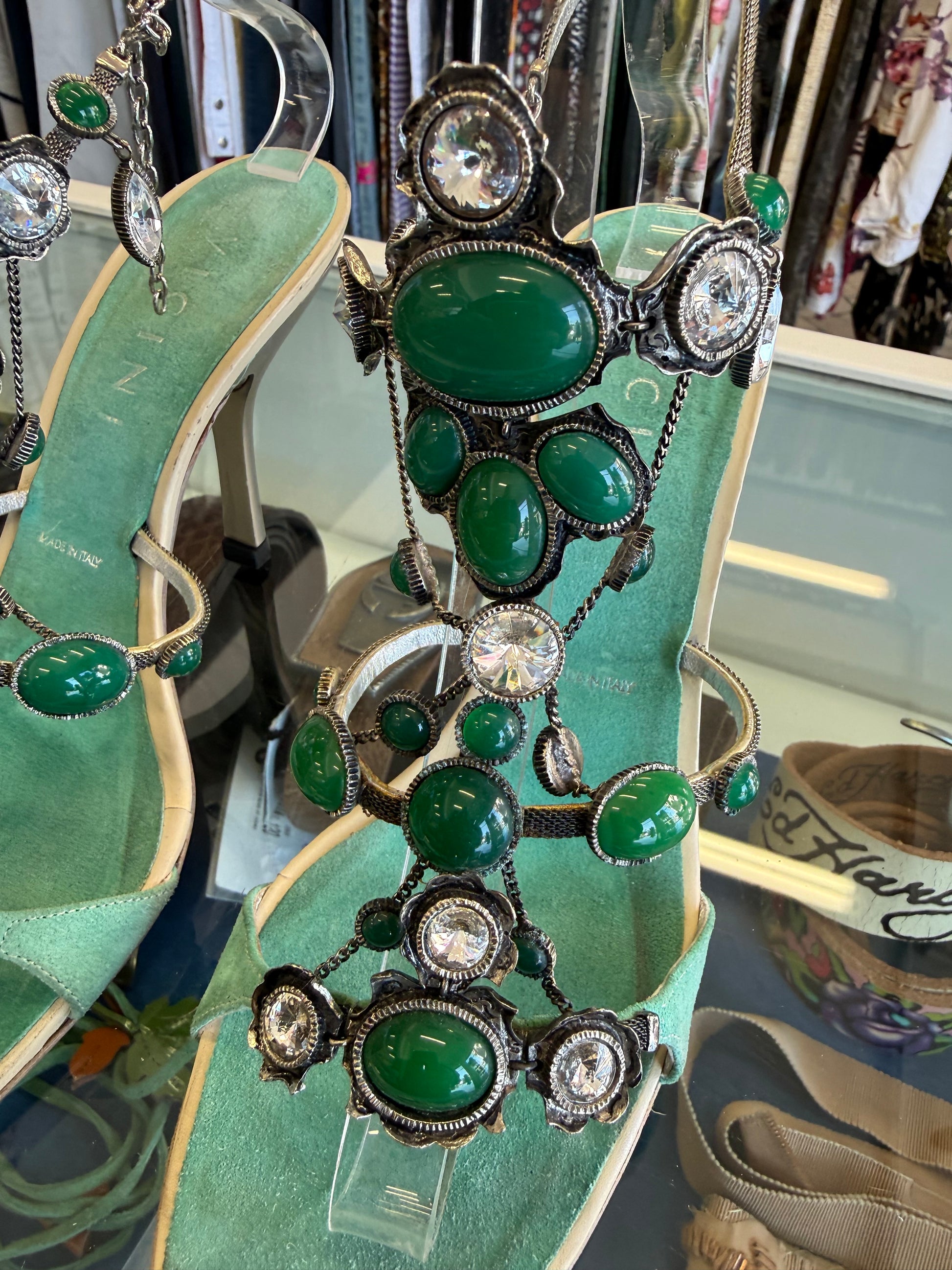 Sandali gioiello smeraldo Vicini by Giuseppe Zanotti 2000”