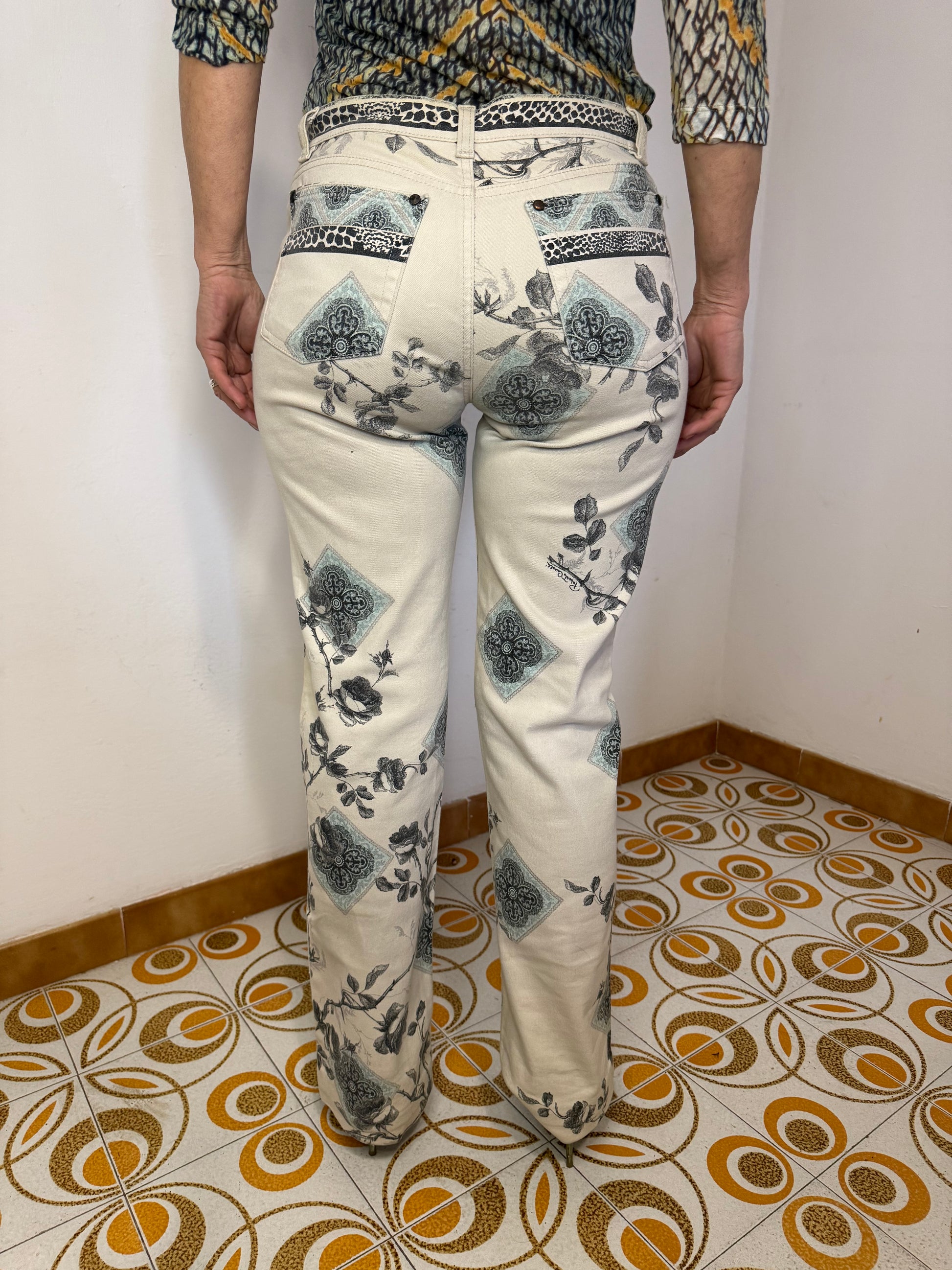 Jeans rose e mandala Roberto Cavalli FW2005