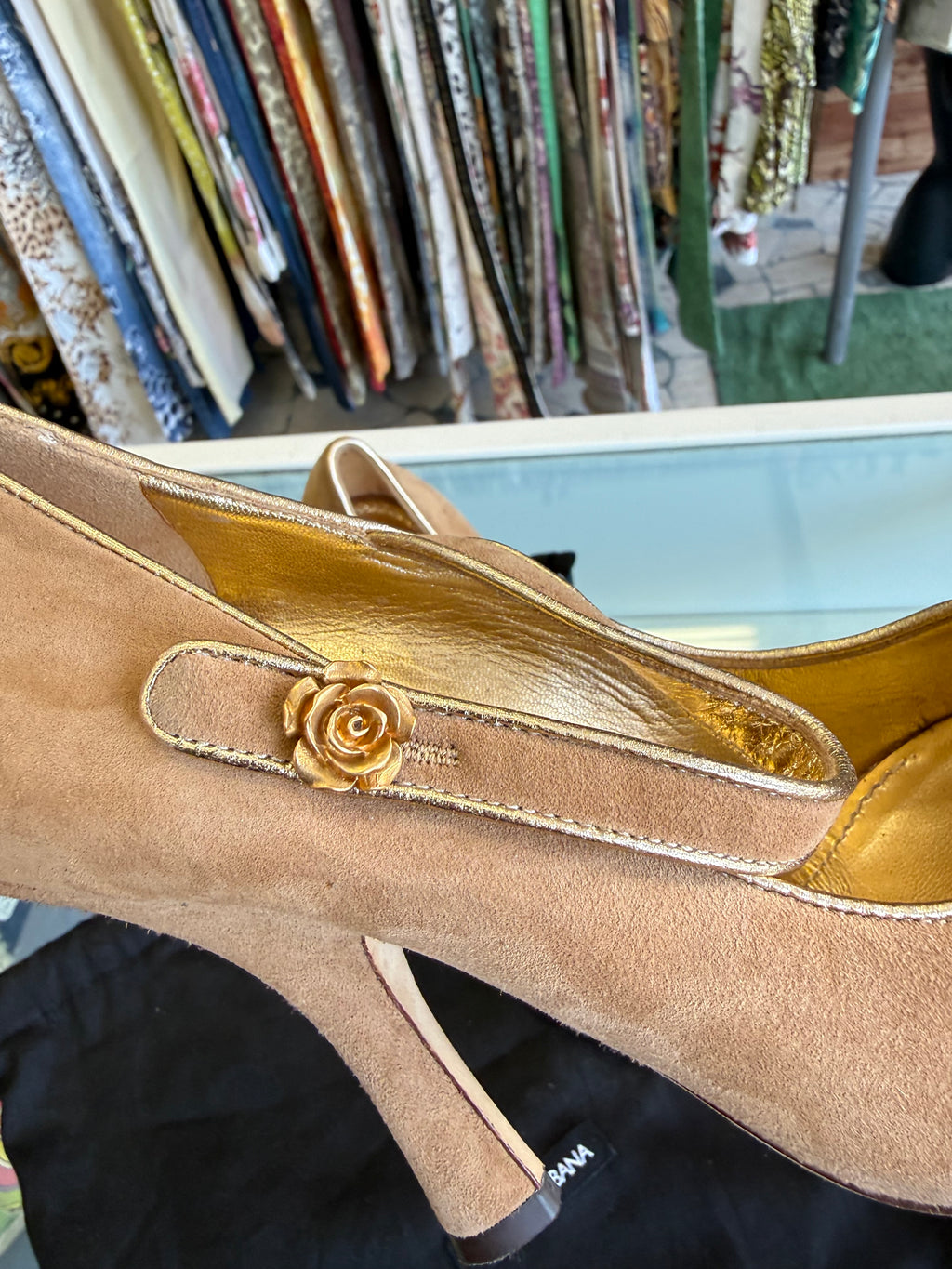 Décolleté Dolce & Gabbana camoscio beige 2010s nuove