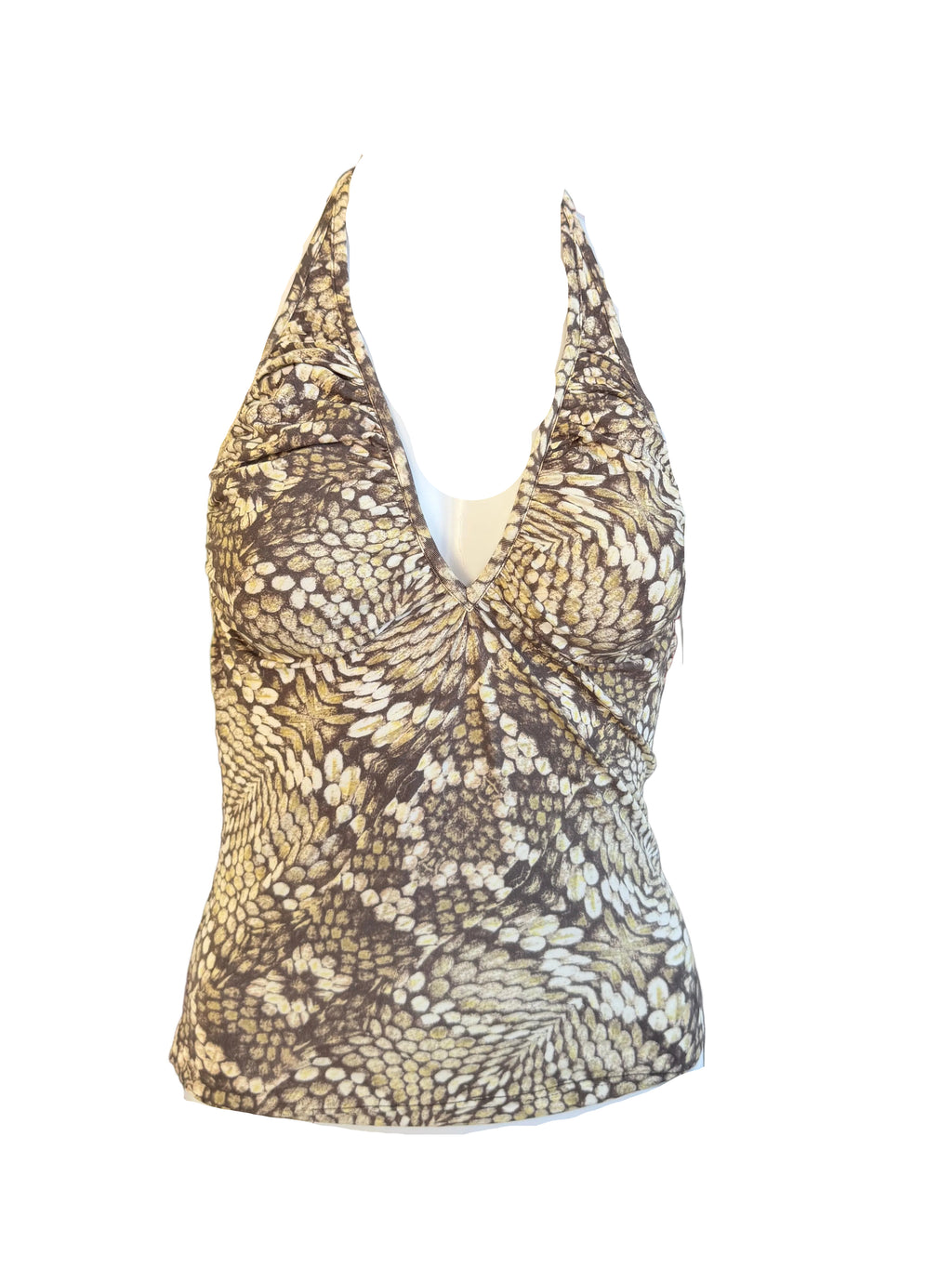 Top Roberto Cavalli pitone marrone 00s