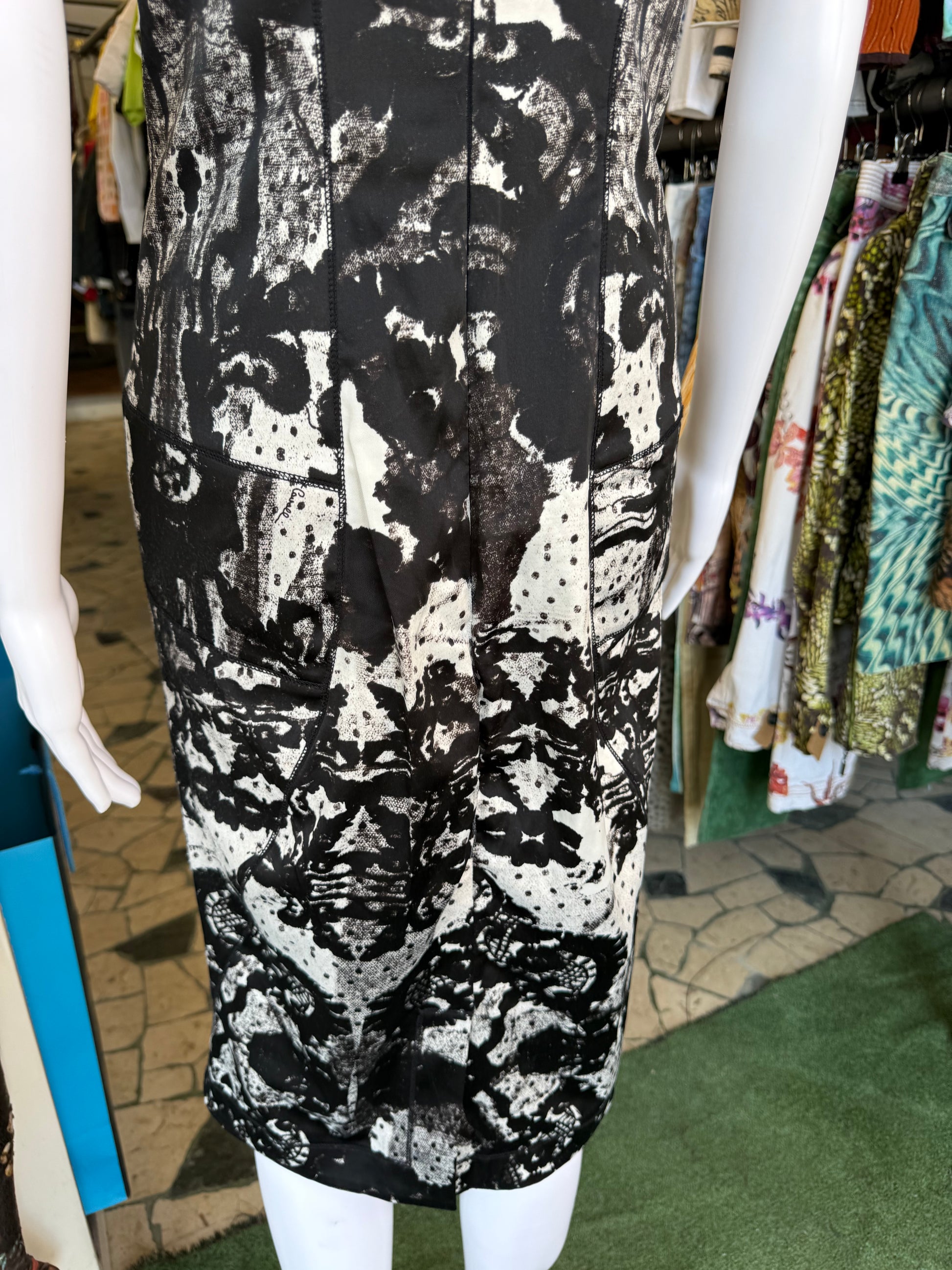 Abito Roberto Cavalli stampa pizzo 00s