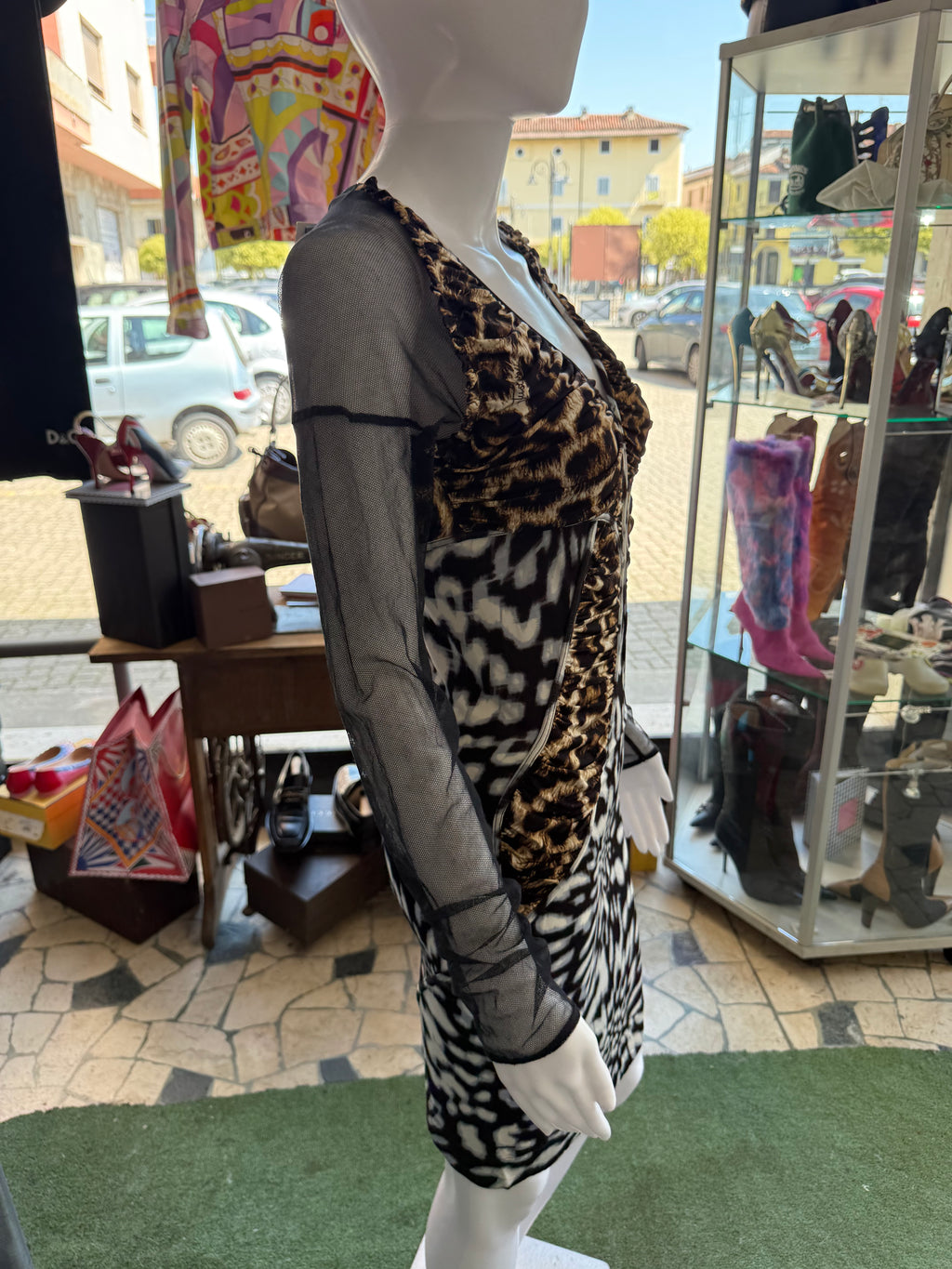 Abito Roberto Cavalli animalier leopardo nuovo 2000s