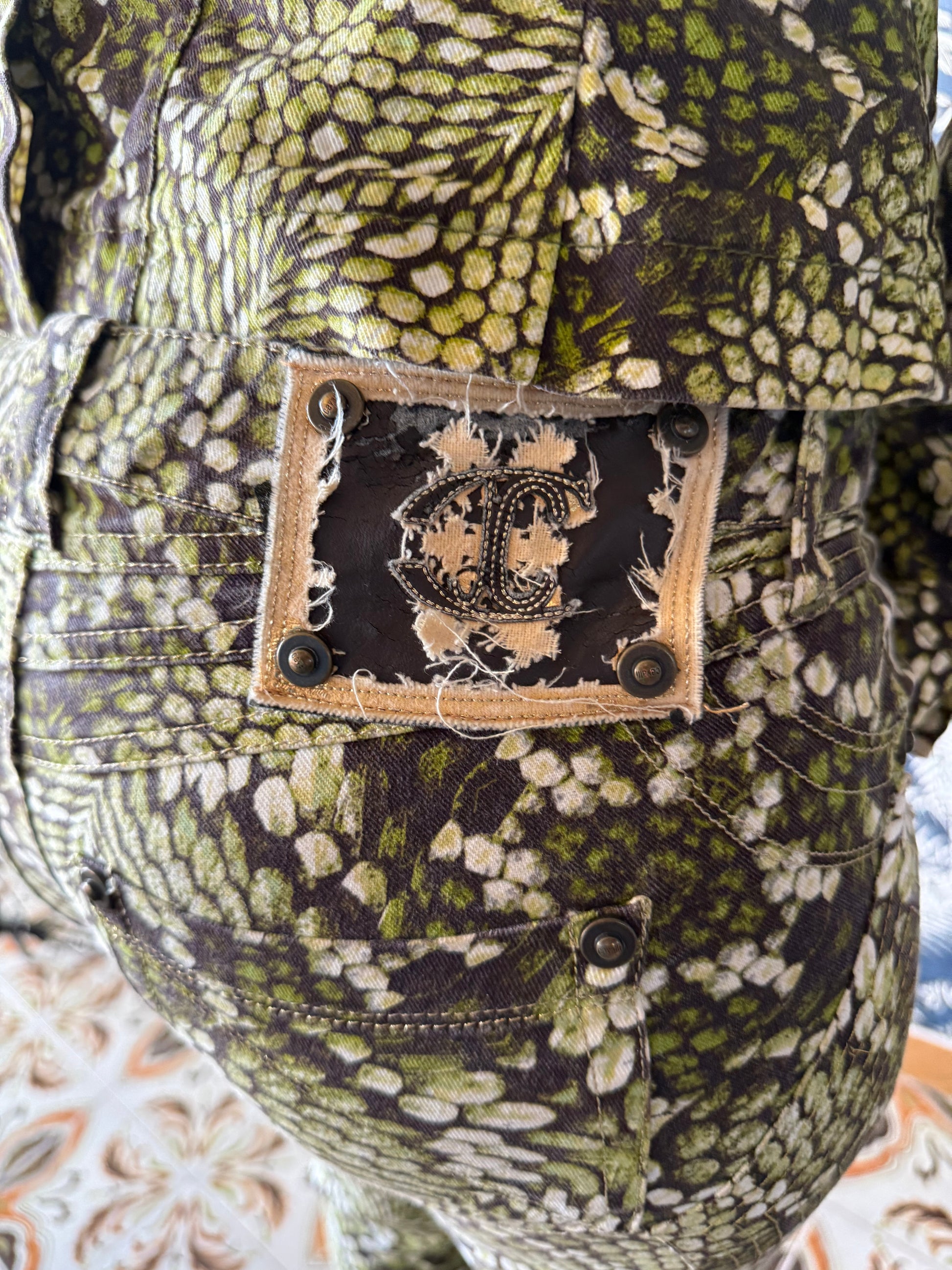 Abito completo pitone verde Roberto Cavalli Just 2000”