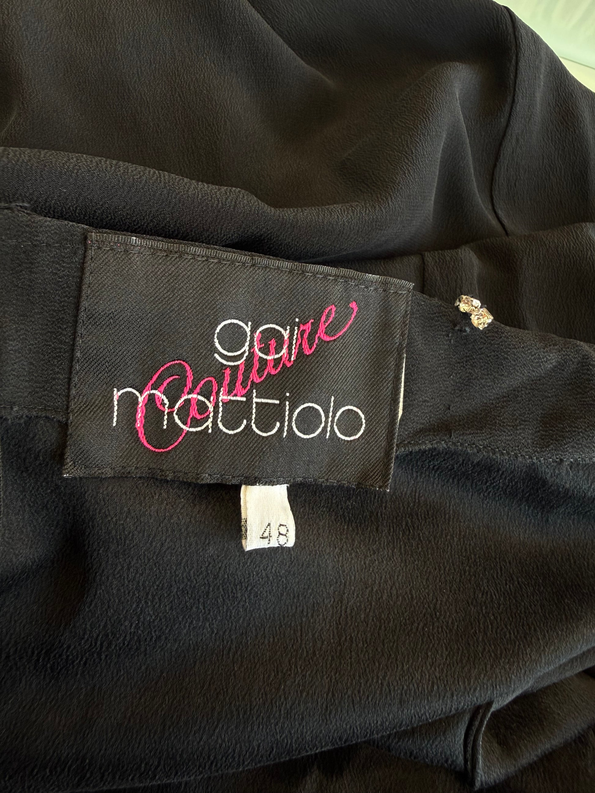 Abito Gai Mattiolo Couture 90s ricami e cristalli