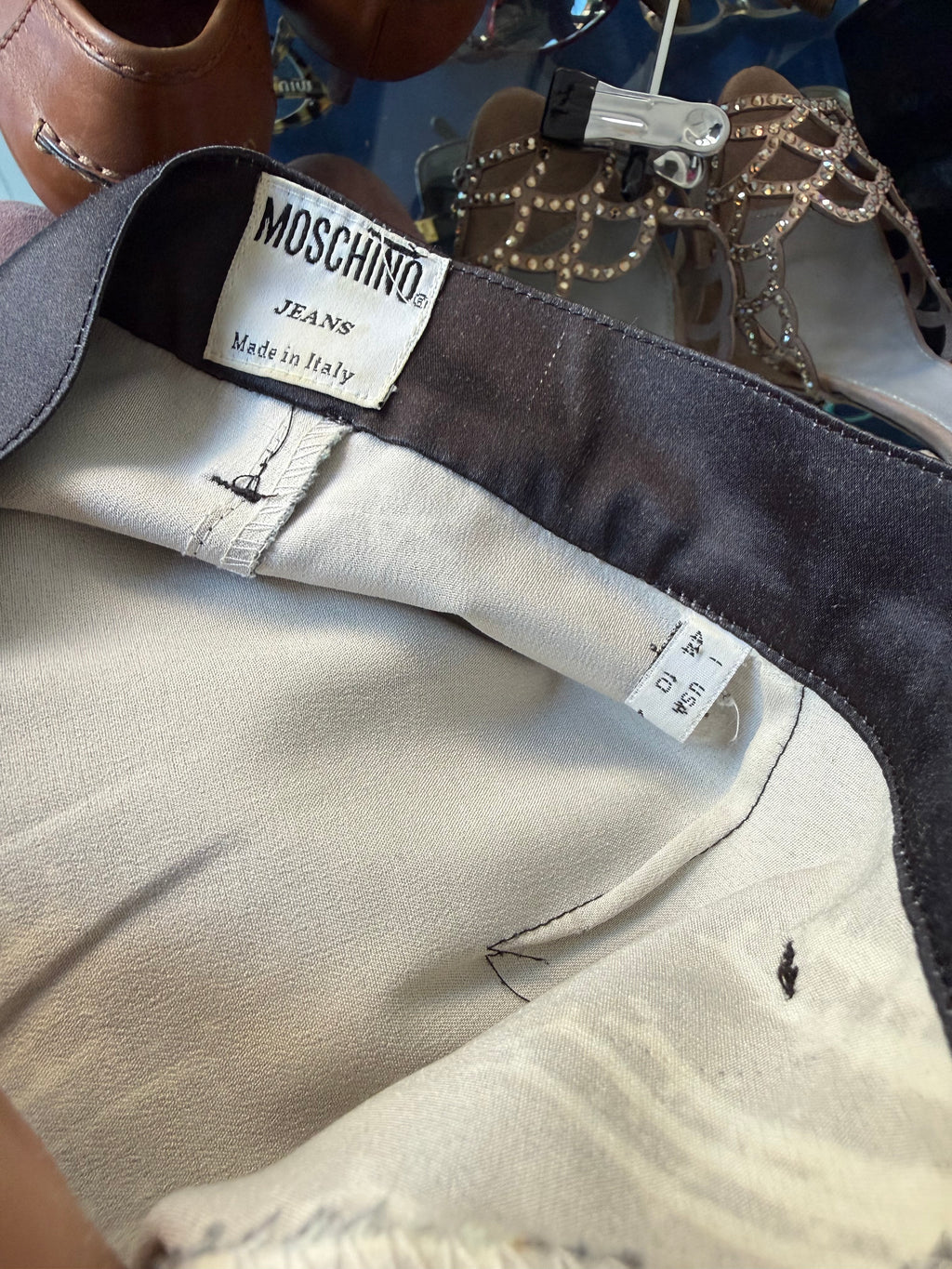 Pantaloni Moschino fiori a microscopio 90s 44
