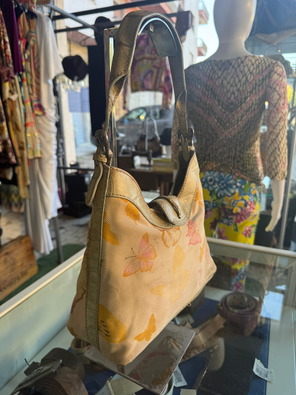Borsa Valentino Garavani SS2004 farfalle e pelle croco