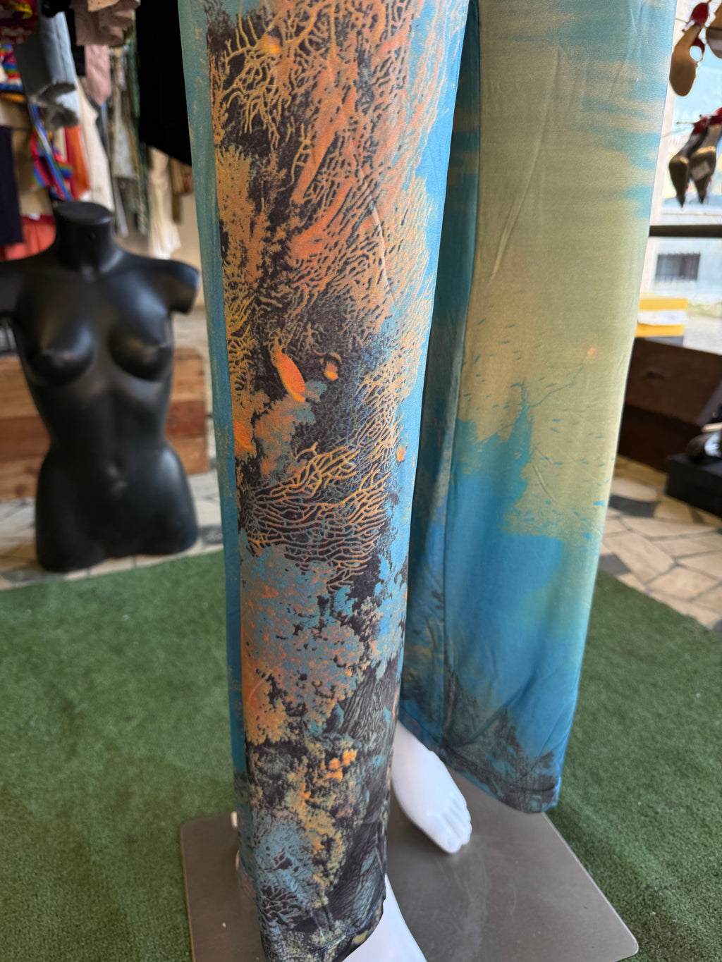 Pantalone Roberto Cavalli stampa barriera corallina 90s