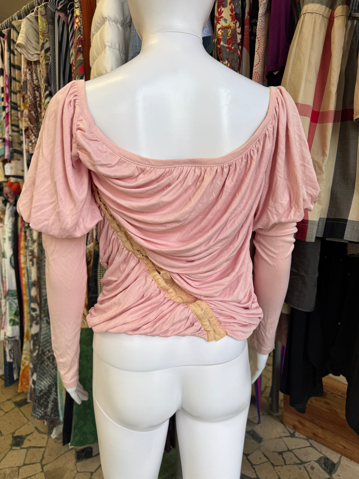 Top corsetto Dolce & Gabbana manica sbuffo 00s