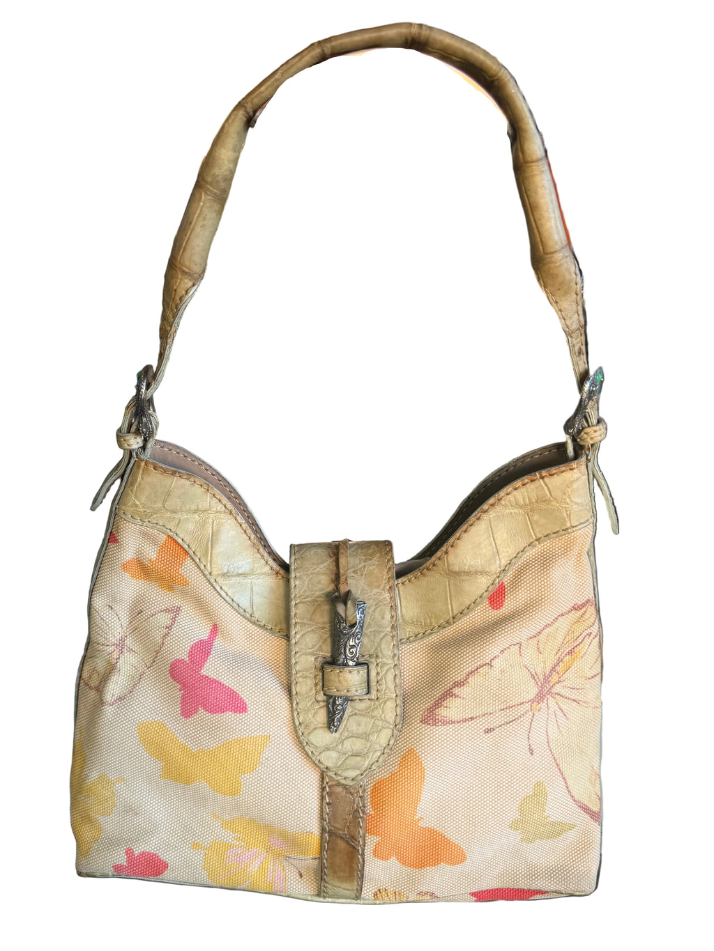 Borsa Valentino Garavani SS2004 farfalle e pelle croco