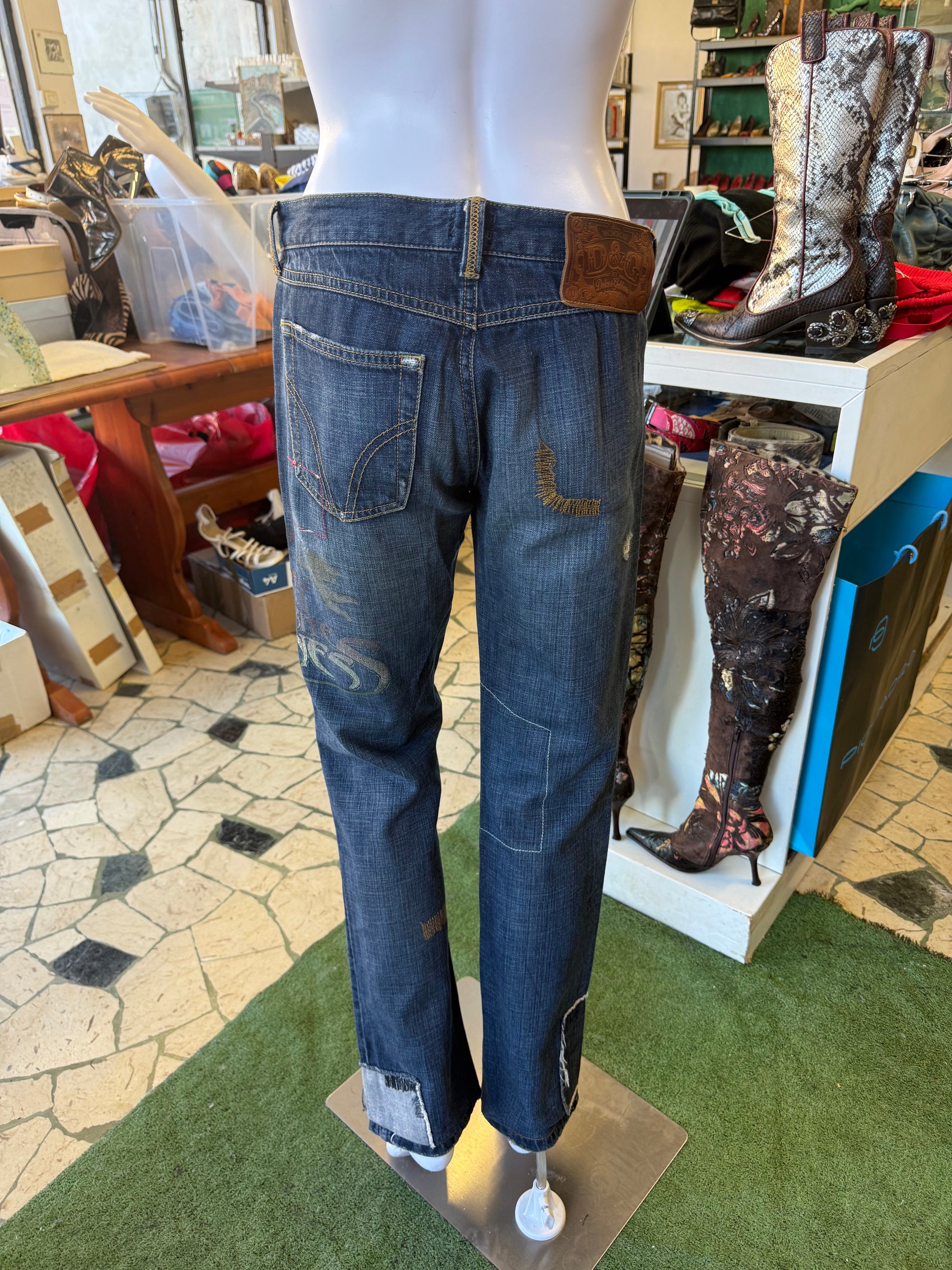 Jeans D&G patchwork SS2004 S*X print