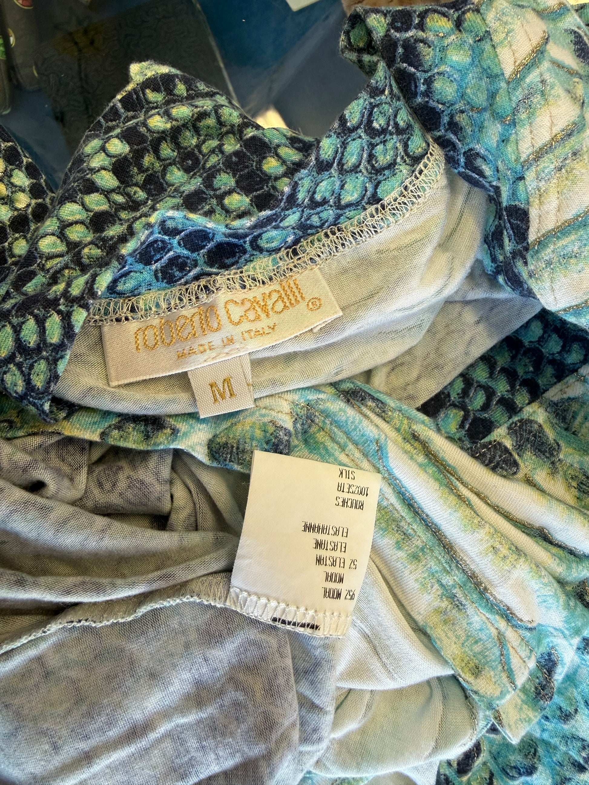 Top Roberto Cavalli SS2000 blue Python