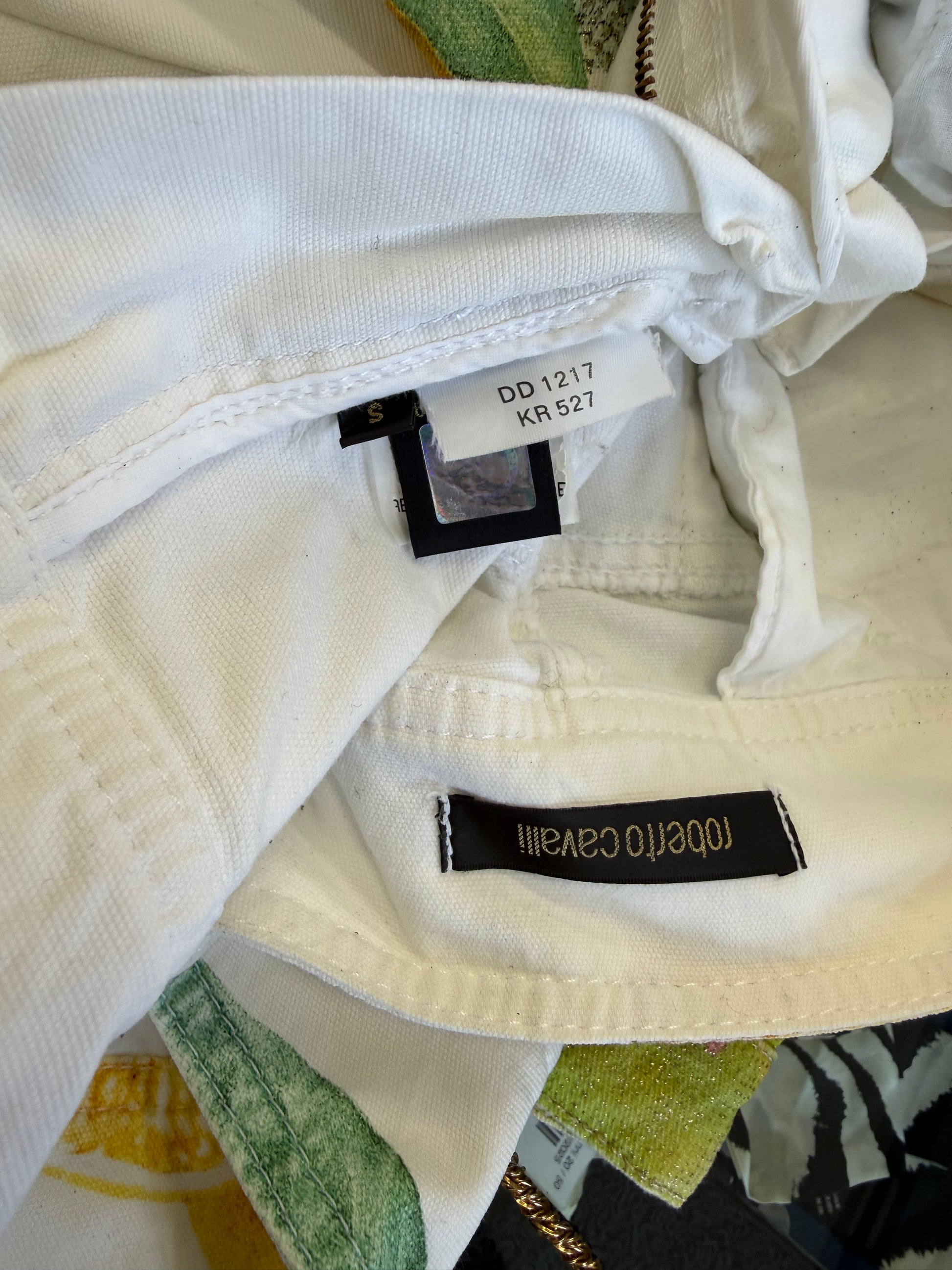 Pantaloni Roberto Cavalli SS2005 limoni e serpenti