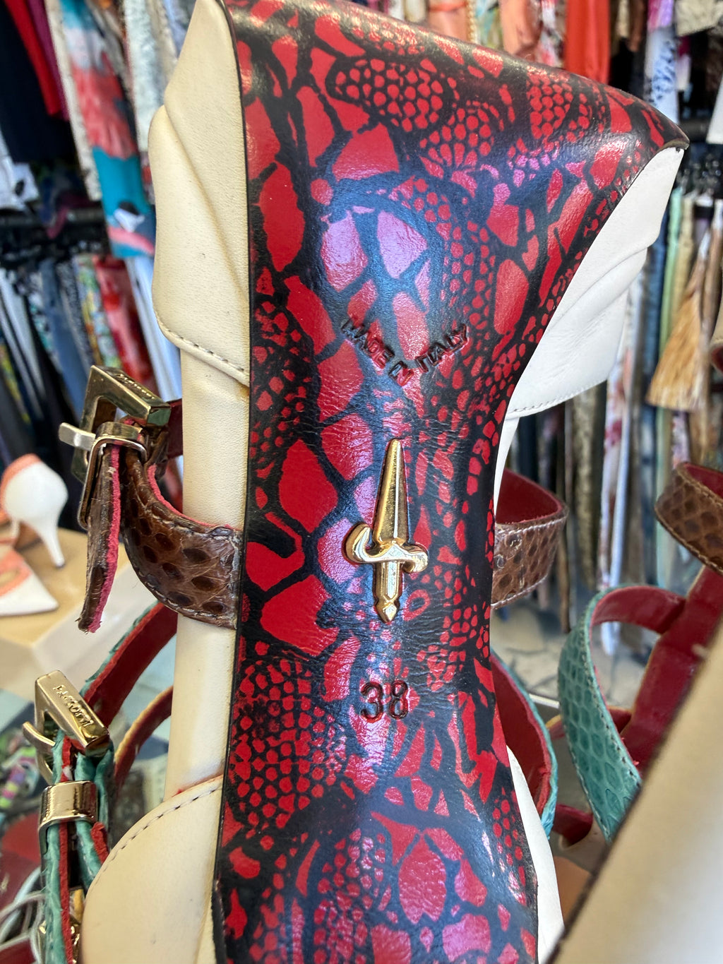 Sandali Cesare Paciotti pitone bondage 00s