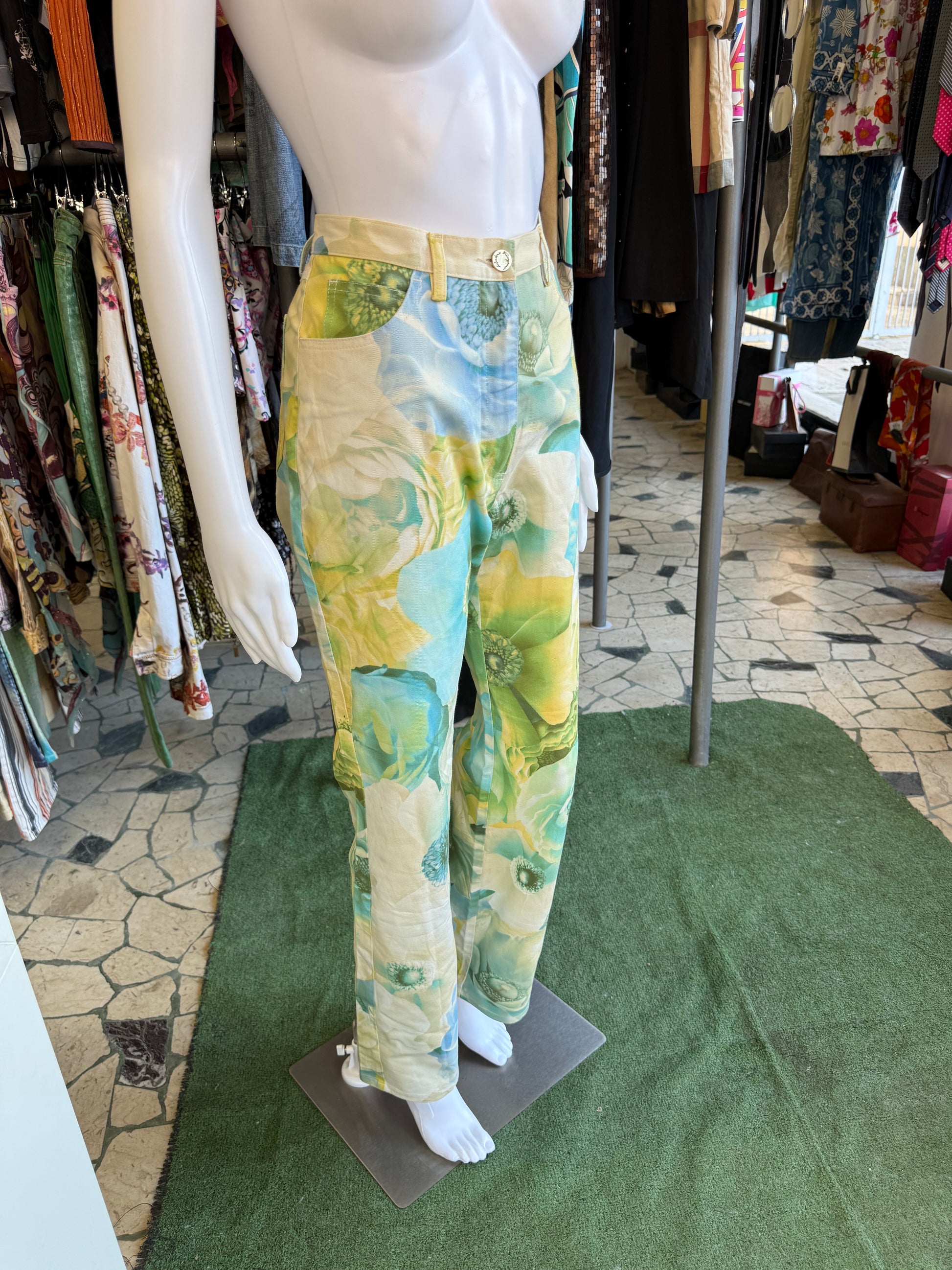 Jeans Salvatore Ferragamo floreale 00s