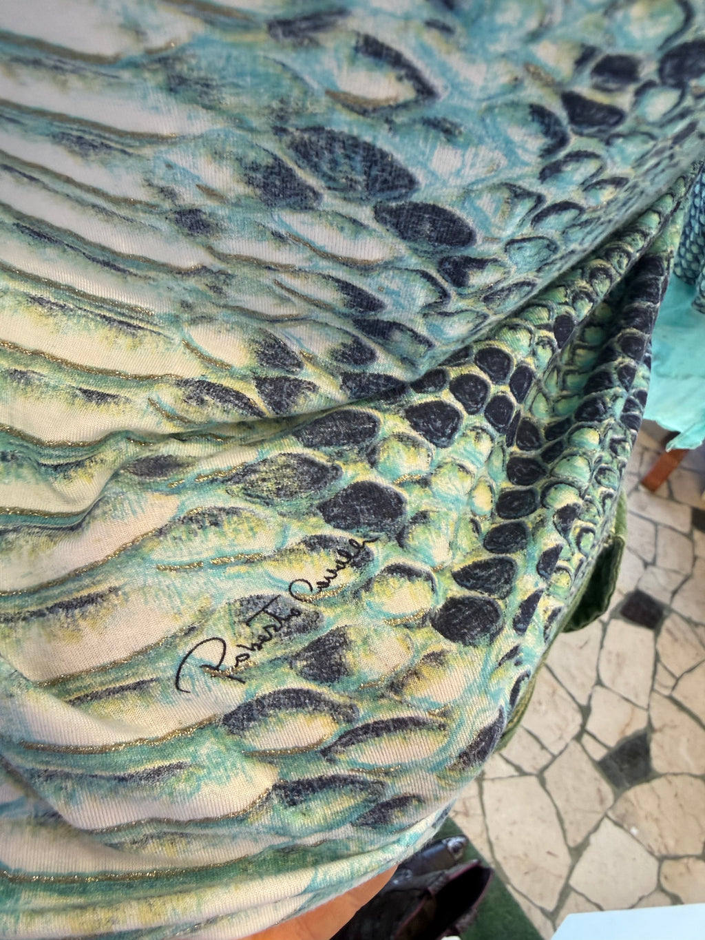 Top Roberto Cavalli SS2000 blue Python