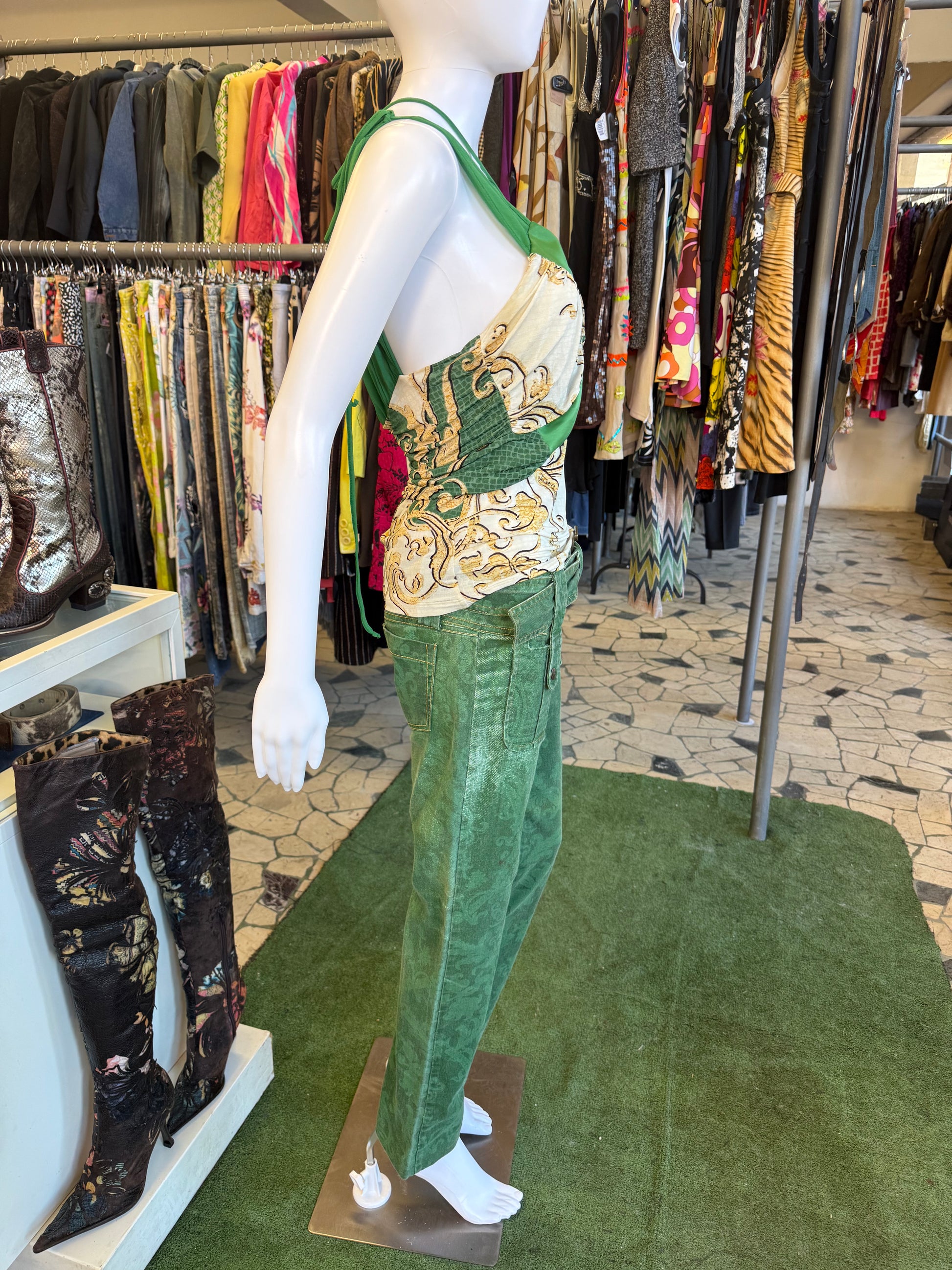 Set Roberto Cavalli verde barocco