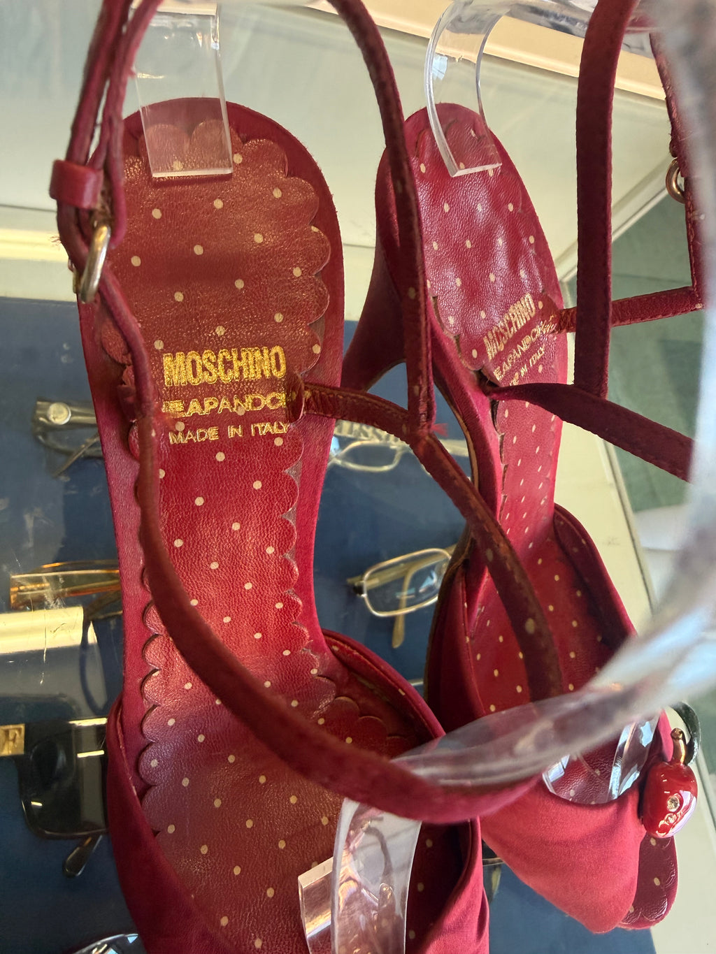 Sandali Moschino mele rosse 90s