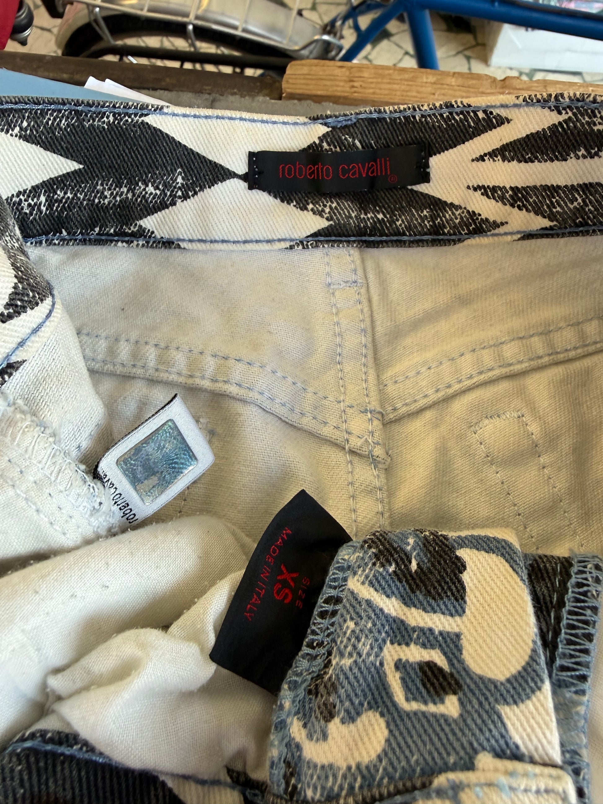 Jeans bandana Roberto Cavalli blu SS2003