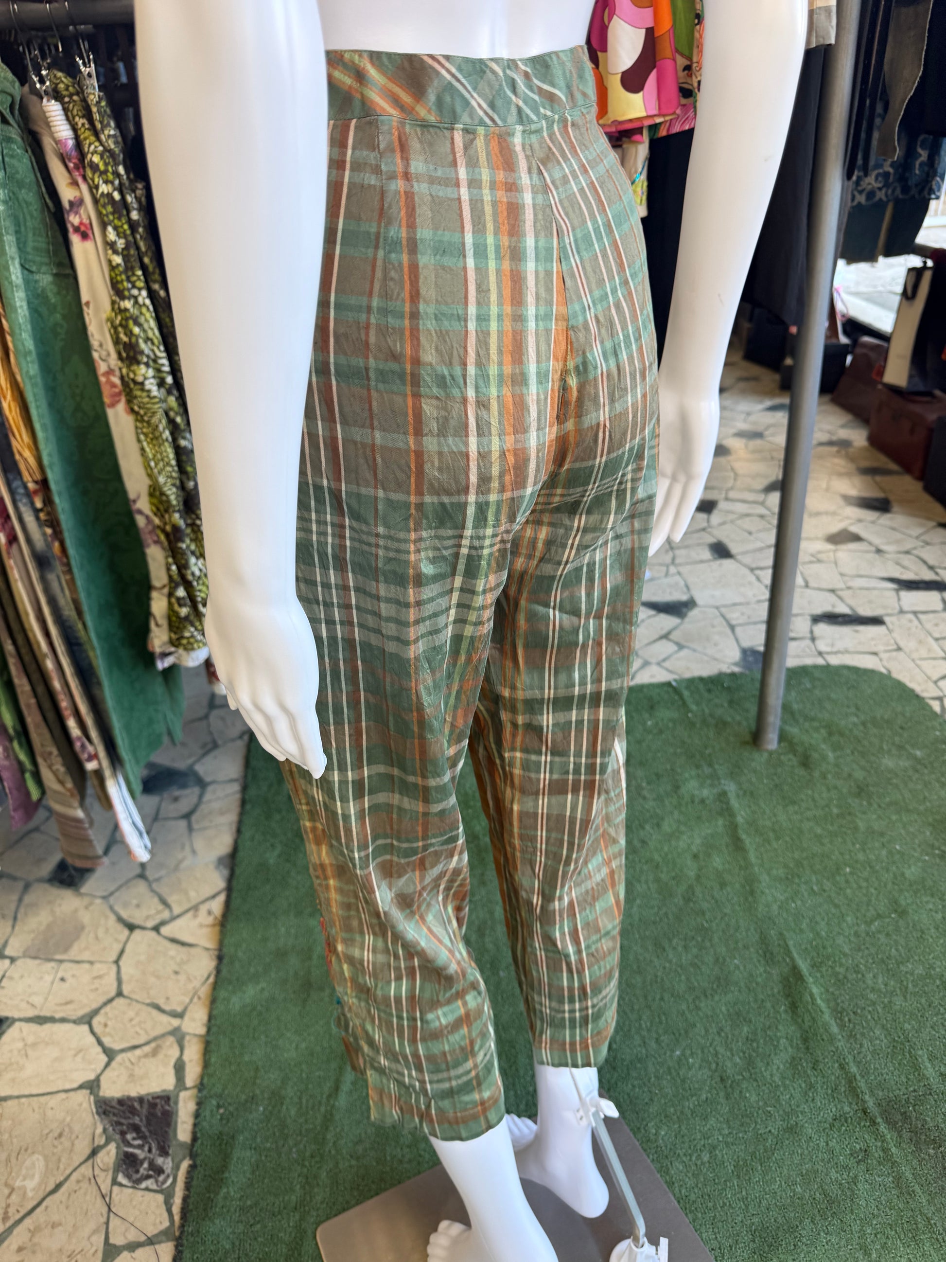 Pantalone Giorgio Kauten seta ricamato 00s